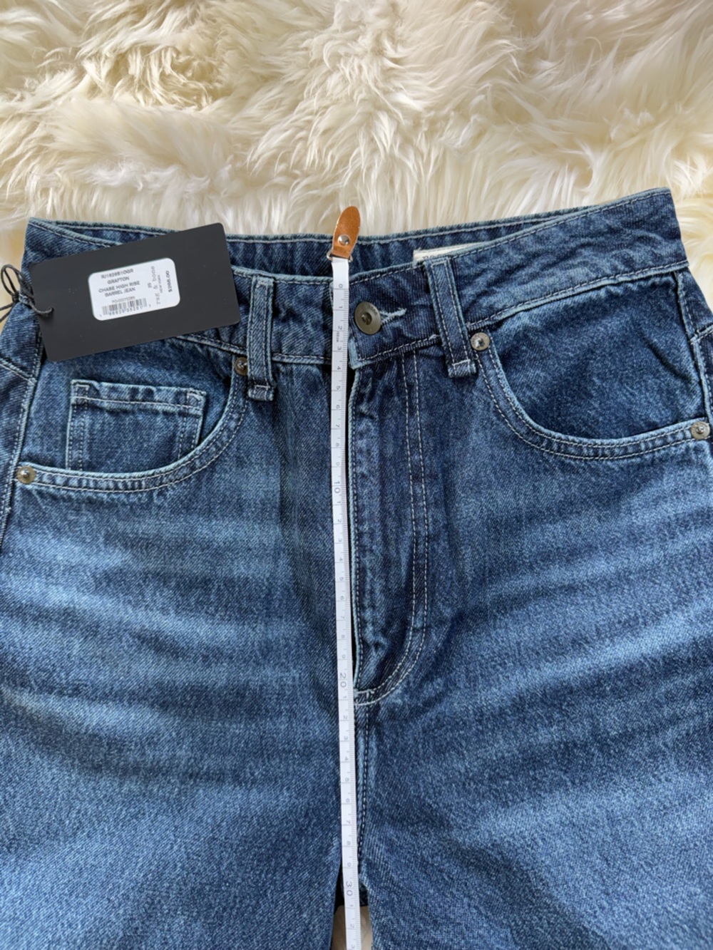 rag & bone Barrel Leg Dark Blue Denim Jeans - Picture 12 of 15